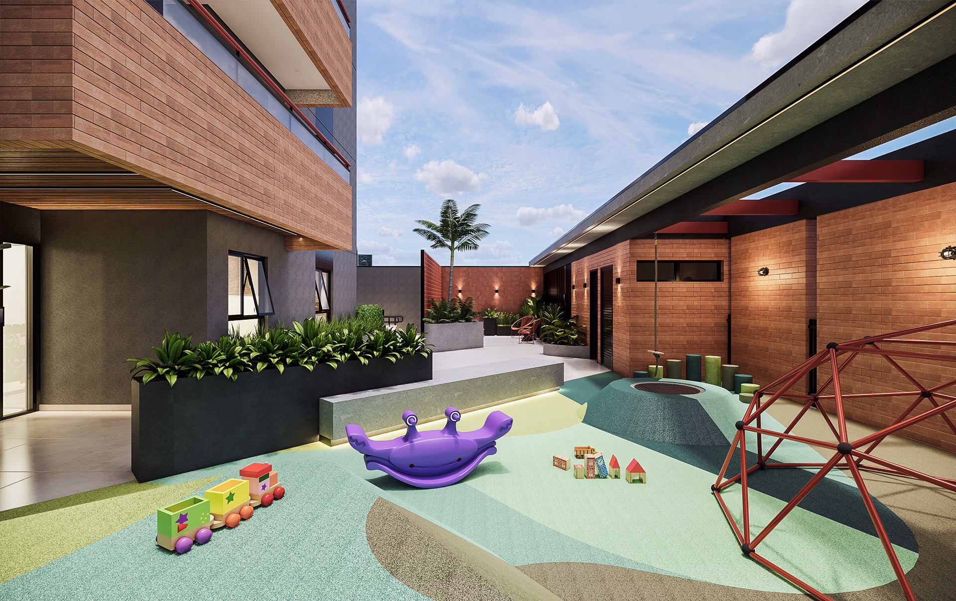 Perspectiva ilustrada do playground